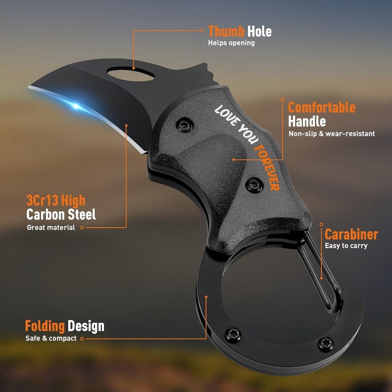 ZOOI Valentines Day Gifts for Him, Pocket Carabiner Gadgets, Mens Valentines Gifts, Anniversary Birthday Gift for Men Dad Husband Him Grandpa, EDC Gadgets Tool Gift for Men - Image 2